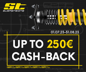 Summer Sale 2023 - ST Suspensions CASH-BACK - až 250€ (vč. 19% DPH) při nákupu podvozku či pružin zpět na účet !!!